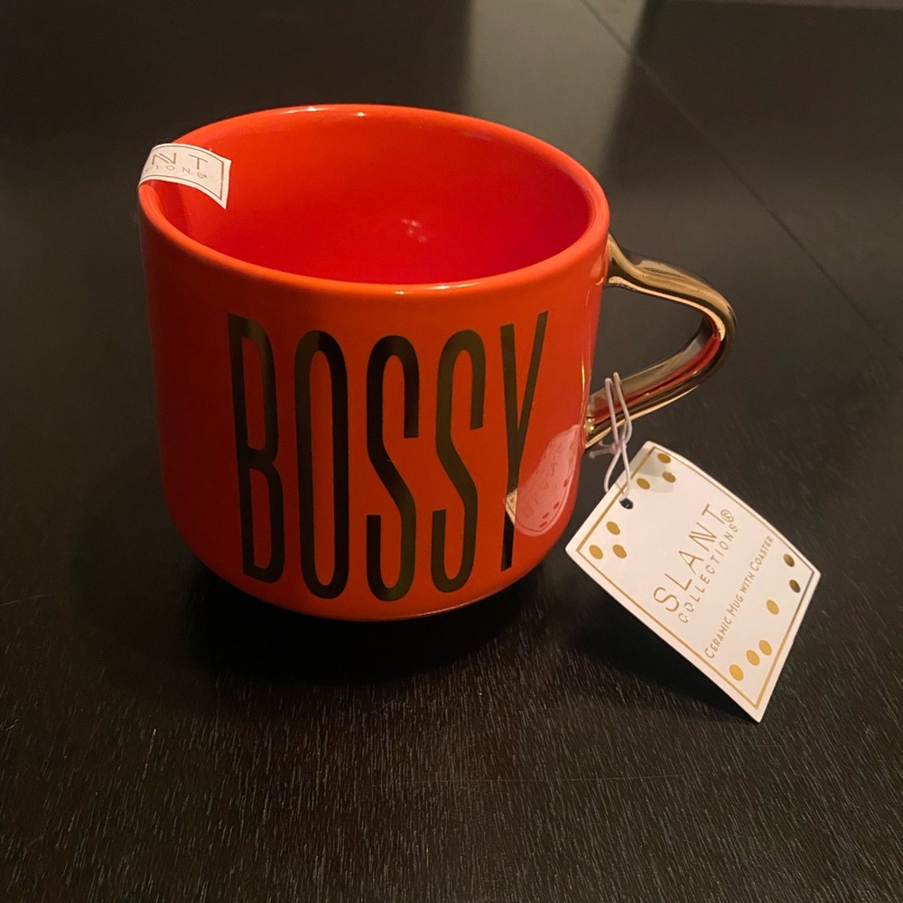 COPY - NWT Slant Collection Bossy Mug - Orange with Gold